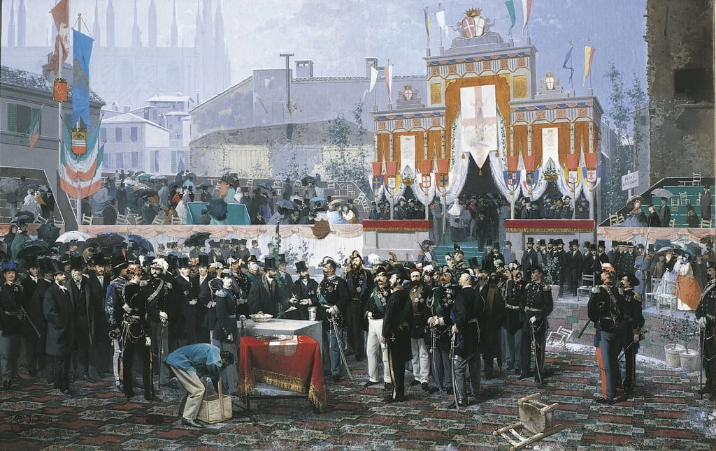 Posa prima pietra della Galleria di Milano il 7 marzo 1865
